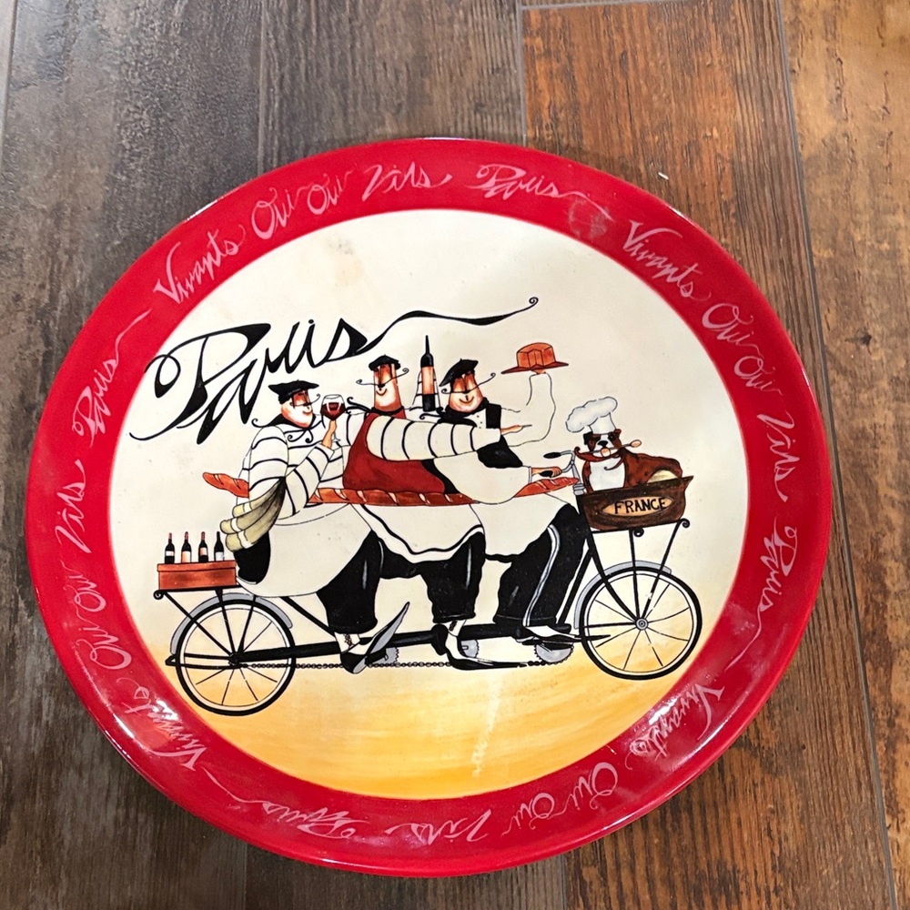Certified International "Paris Chefs" ceramic plate by Jennifer Garant.